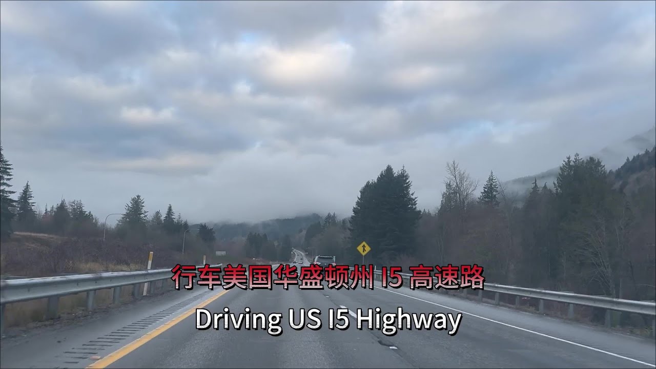 Driving Through I5 Highway , WA , US