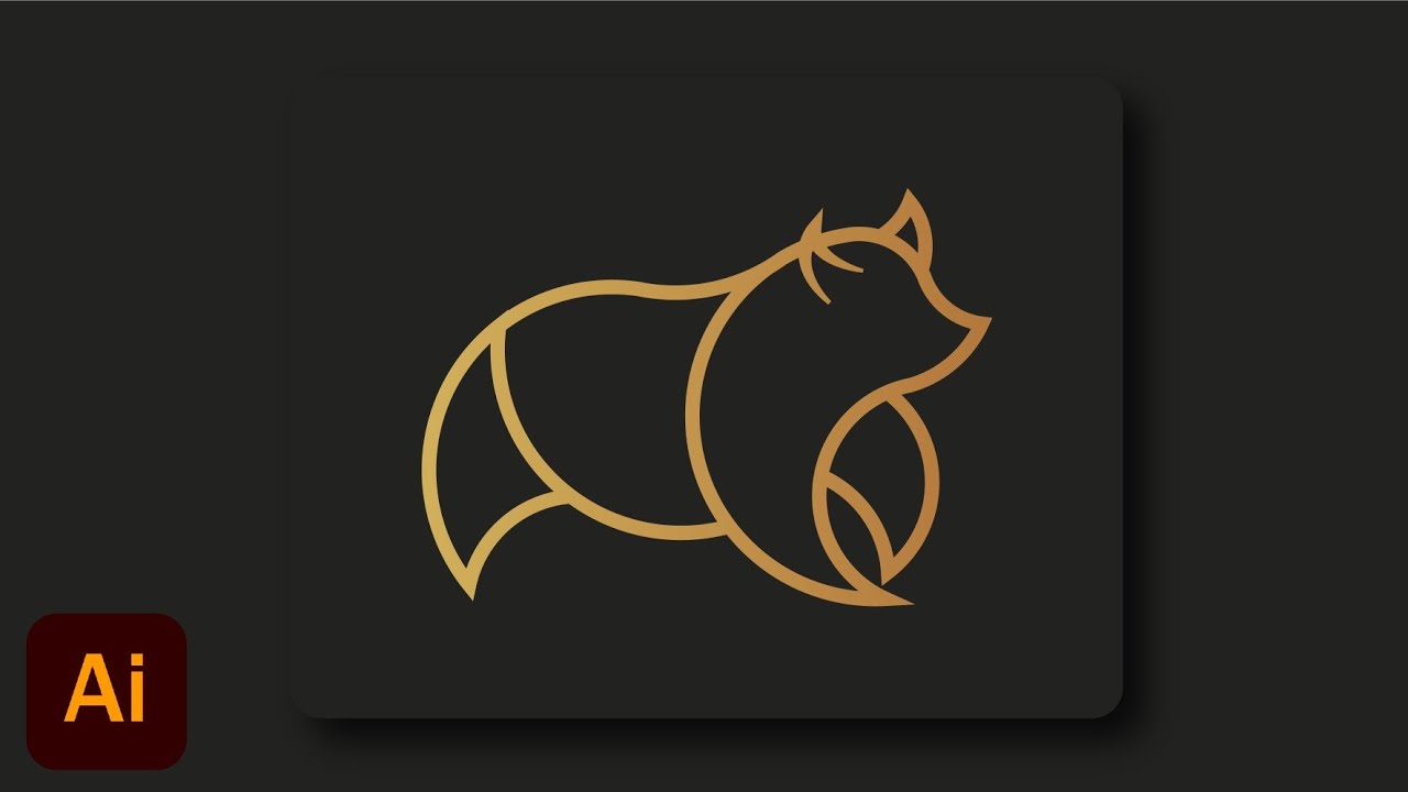 Icon logo design tutorial with golden ratio in adobe illustrator.
