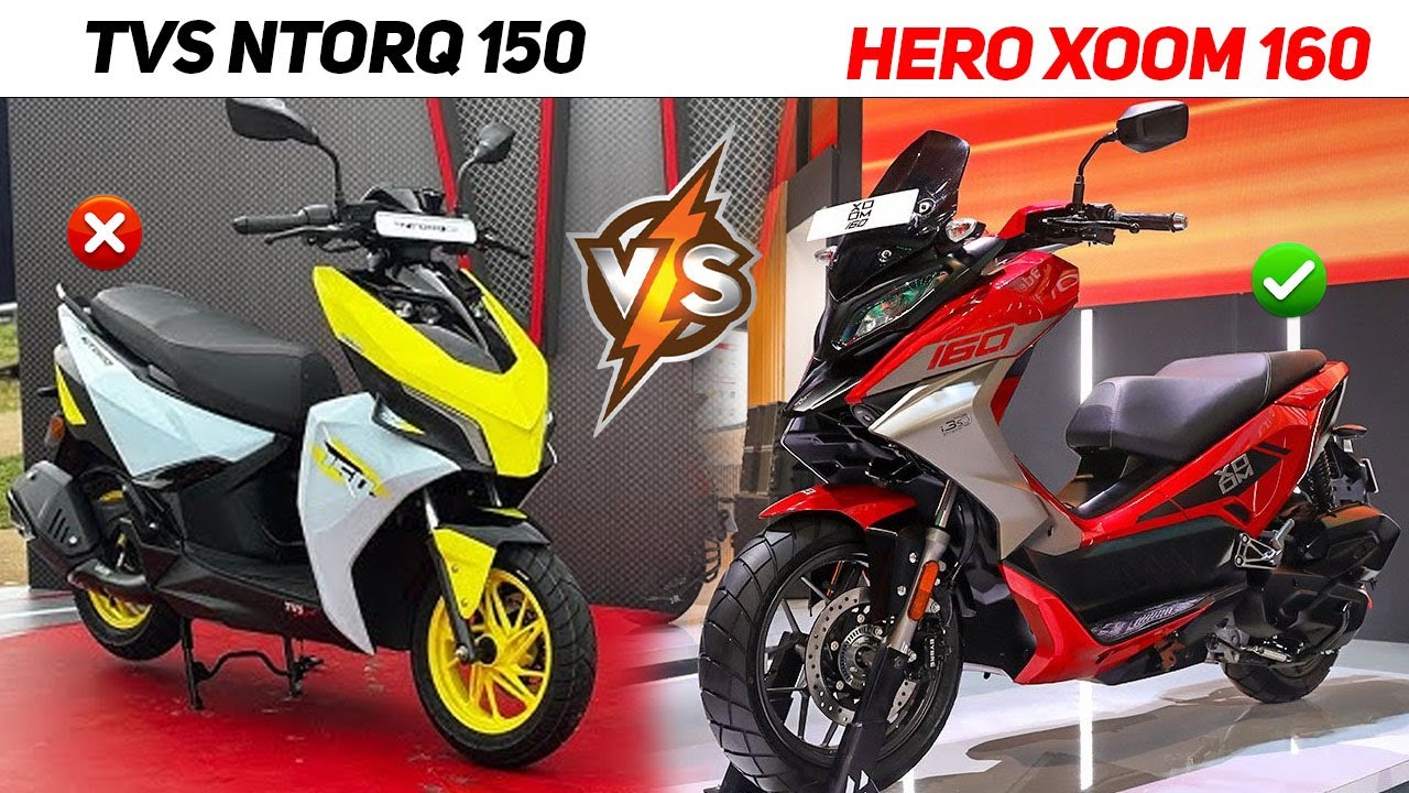 TVS Ntorq 150cc VS Hero Xoom 160cc Details Compare | Price & Features ? Xoom 160 VS Ntorq 150