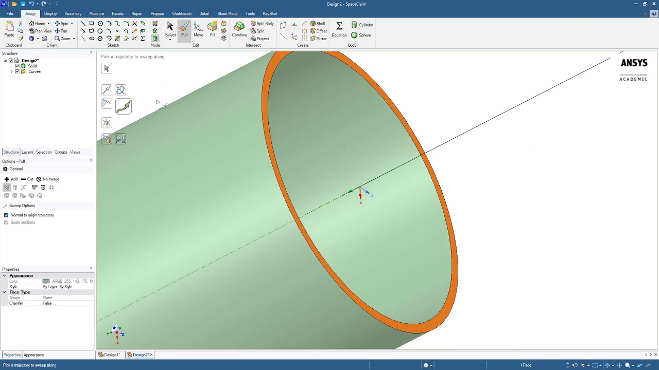 Создание геометрии с помощью ANSYS SpaceClaim