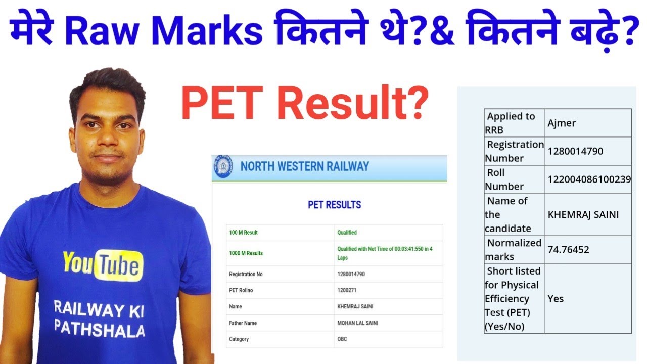 My Raw marks and Normalisation Marks in Group D Exam। My PET Result