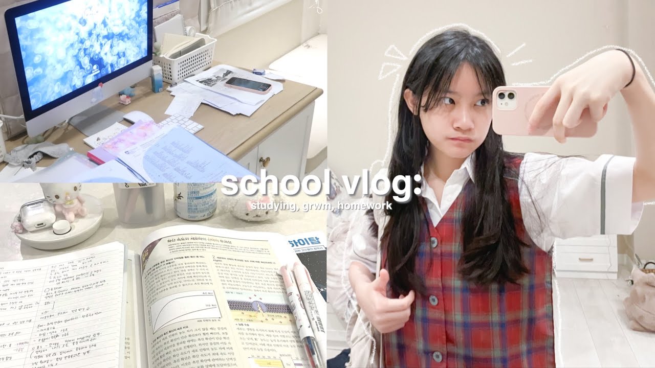5am school vlog 🖇️📁: productive, realistic, romanticizing school, studying, etc