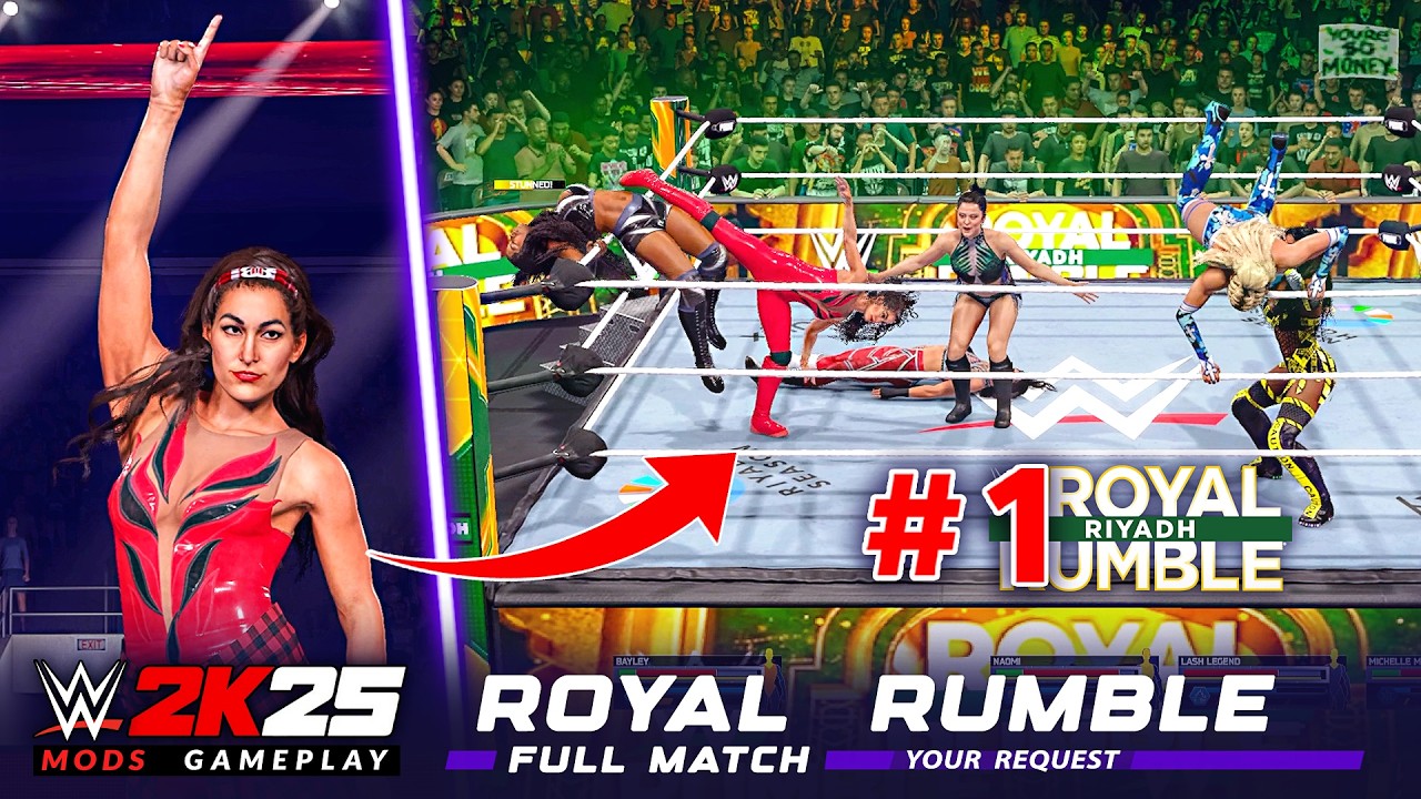 THE ULTIMATE UNDERDOG! 🏆 Brie Bella WINS Women's Royal Rumble FROM No. 1! [WWE 2K25 Full Match]