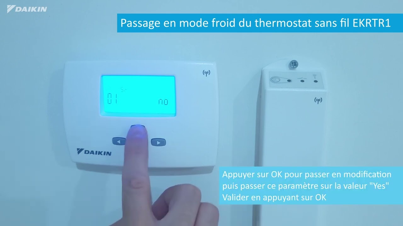 Passage en mode froid du thermostat sans fil EKRTR1