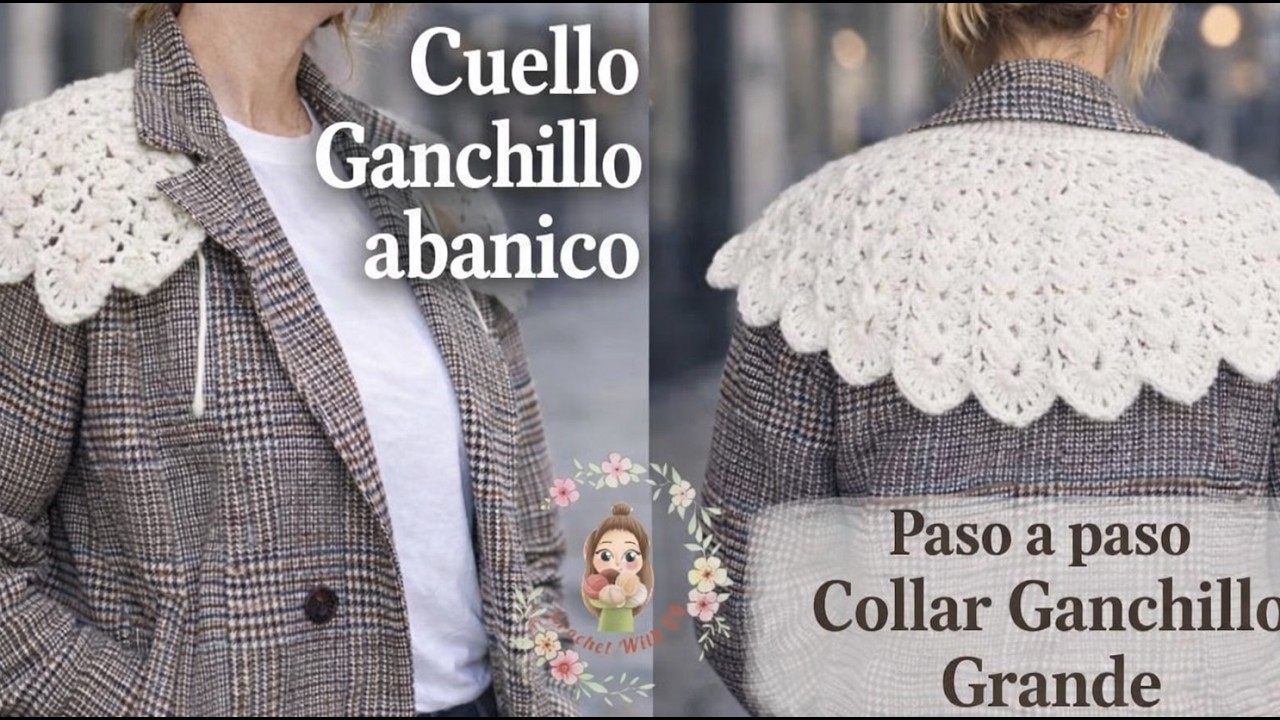 Cuello a Crochet Punto Abanico | Fácil y Paso a Paso (Principiantes)