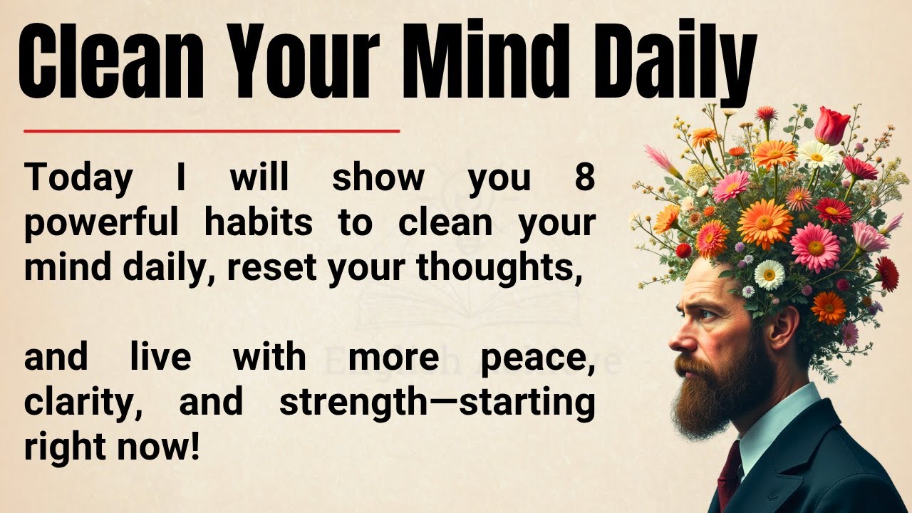 Clean Your Mind Daily 🧠|| 8 Habits to Reset Your Thoughts & Build Mental Strength || Graded Reader✅