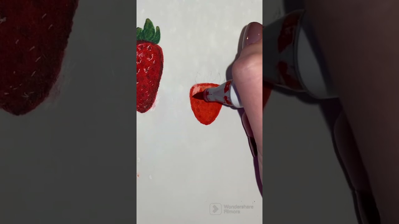 Drawing strawberries!! 🍓🍓🍓 #realism #fruit #copicsketchmarkers #markers #fyp
