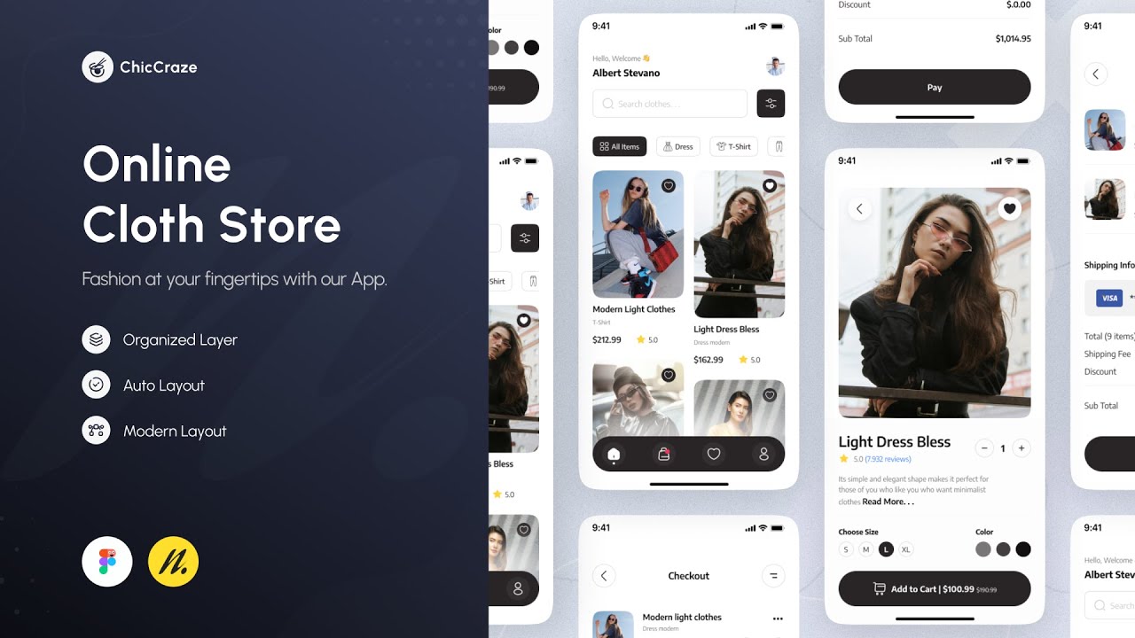 Design a Clothing Store App in Figma - UI Speed Design | Week - 30