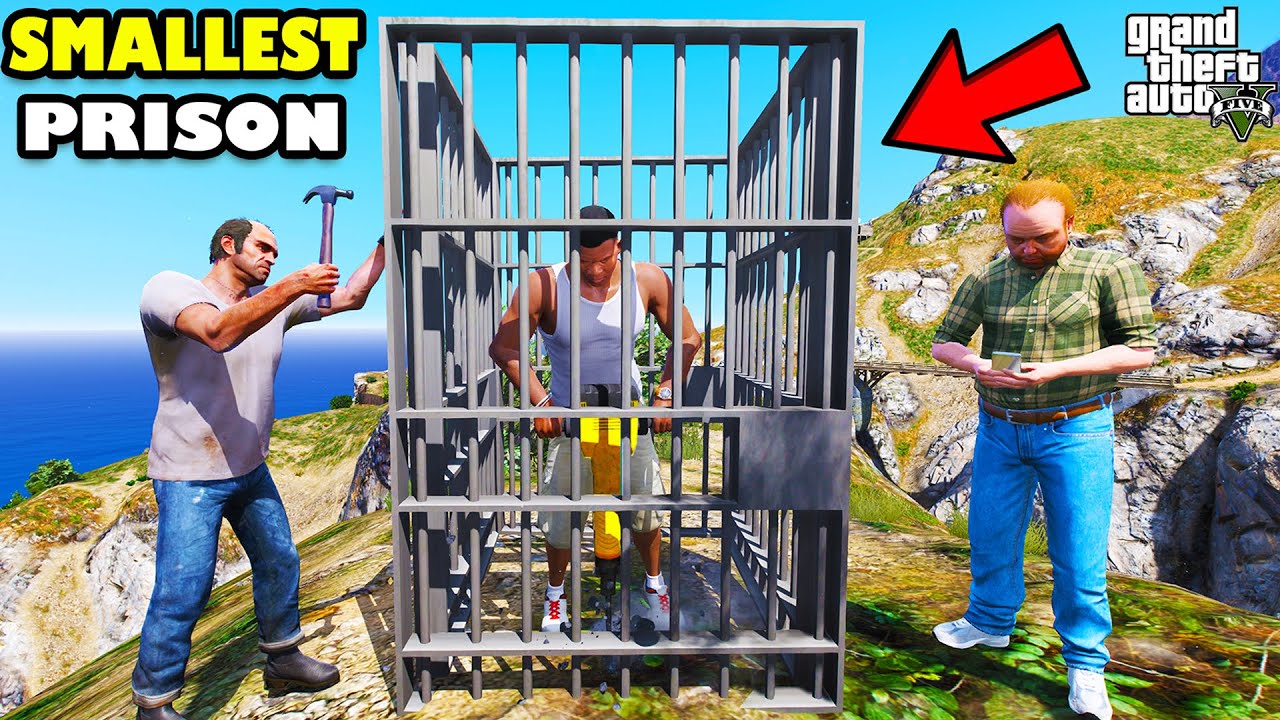 Franklin Trying To Escape Smallest But Dangerous Prison In GTA 5 | SHINCHAN and CHOP