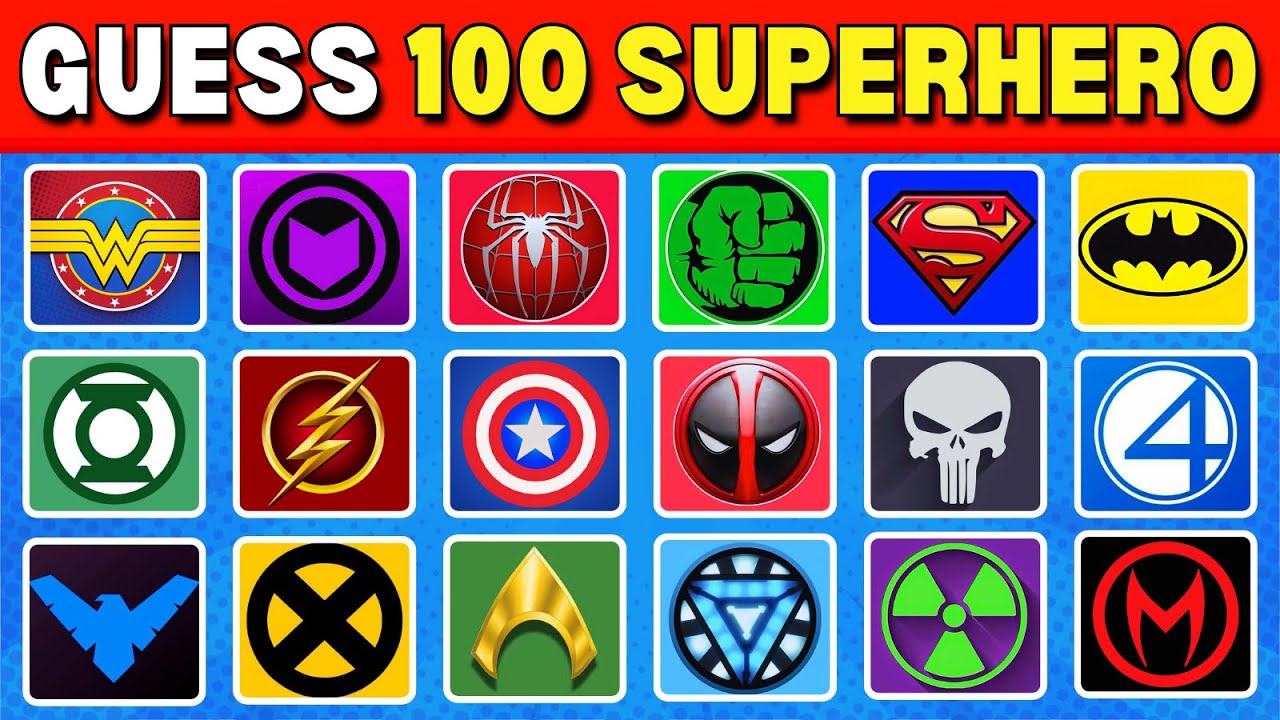 Угадай всех 100 супергероев по логотипу | Викторина по логотипам Marvel и DC 🕷️🦇🤖