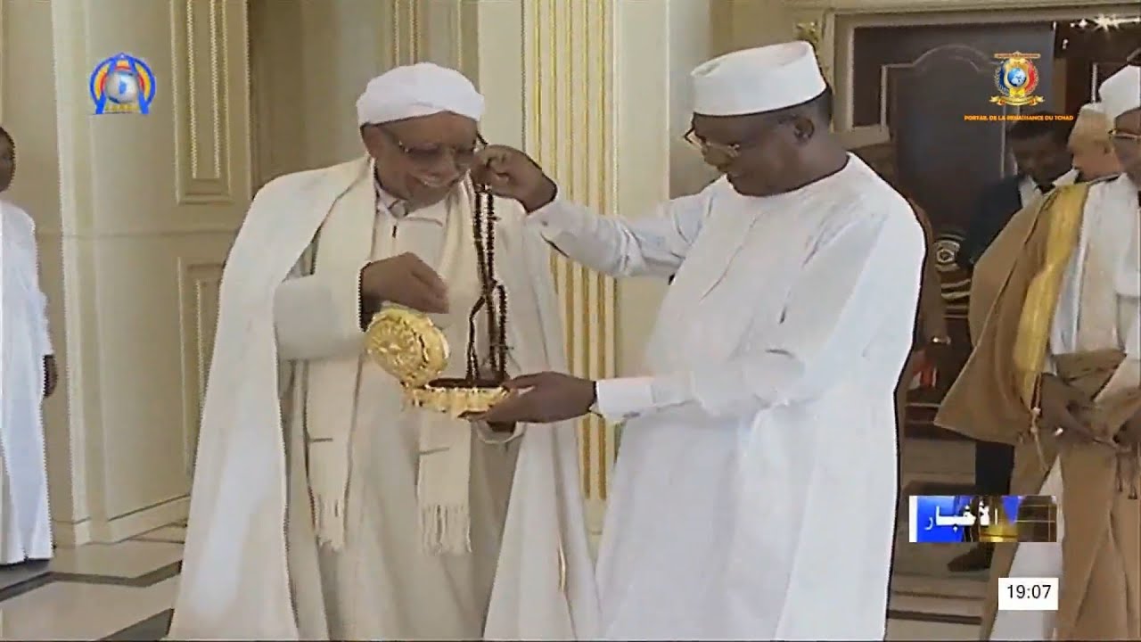 ديانة -  وصول الشيخ علي بلعرابي  إلى أنجمينا و لقاءه بفخامة رئيس الجمهورية