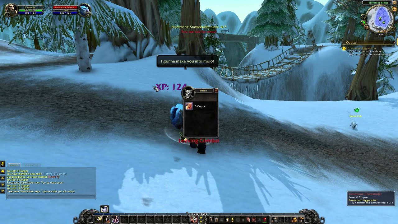 WoW quest #25 Frostmane Aggression