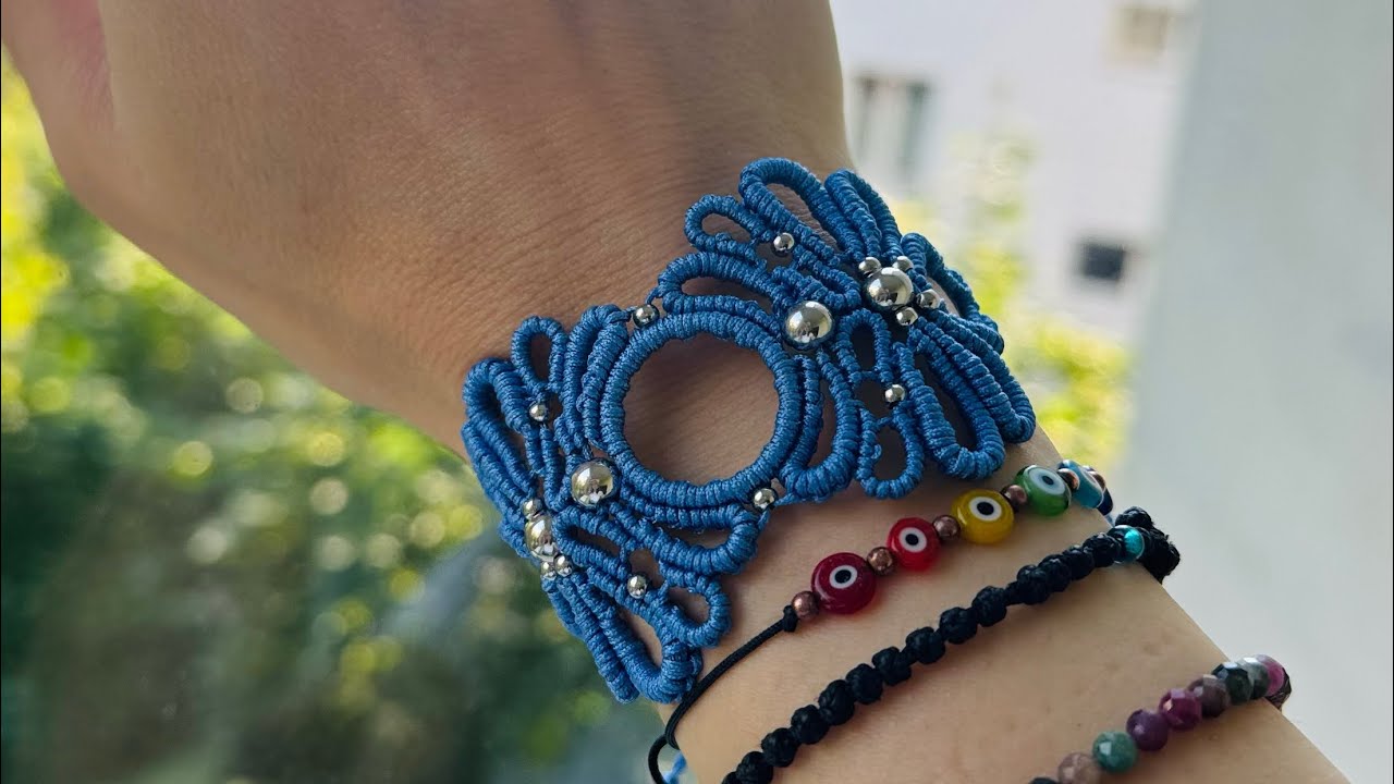 DIY Macrame Cuff Bracelet |  Flower Bracelet | How to make it | #diy #macrame