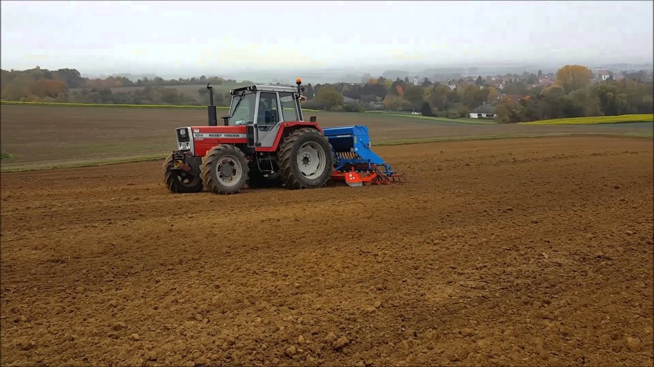 Weizen säen 2015 mit Massey Ferguson 1014 und Lemken DKA 2500