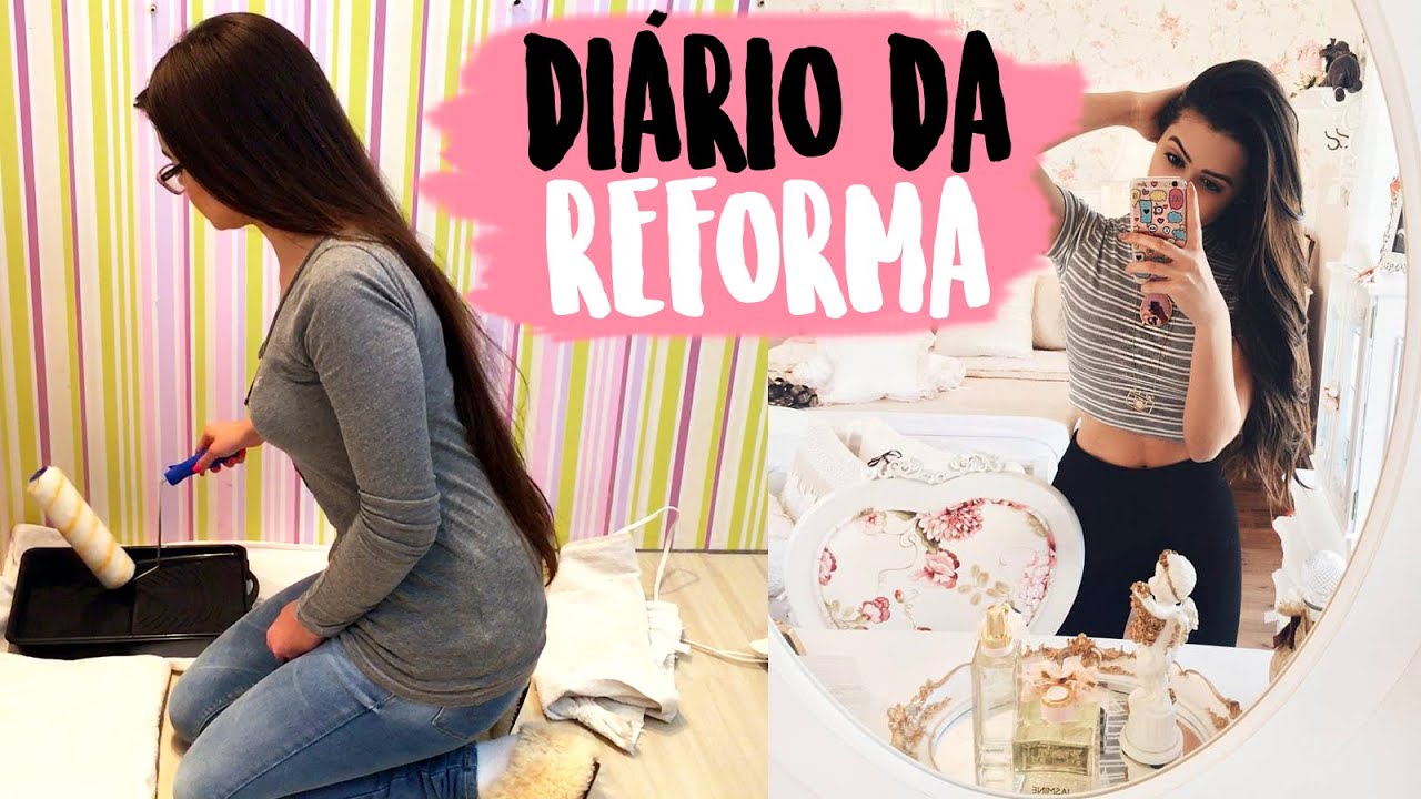 Diário da Reforma do meu quarto 1: Tour antes, tirando papel de parede, pintando e +