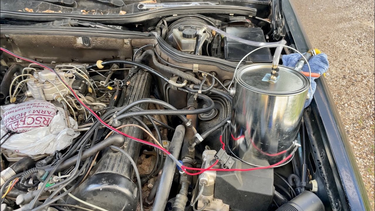 Mercedes W126 560SEL vacuum leak check after 7K miles of the big repair with selfmade smoke machine