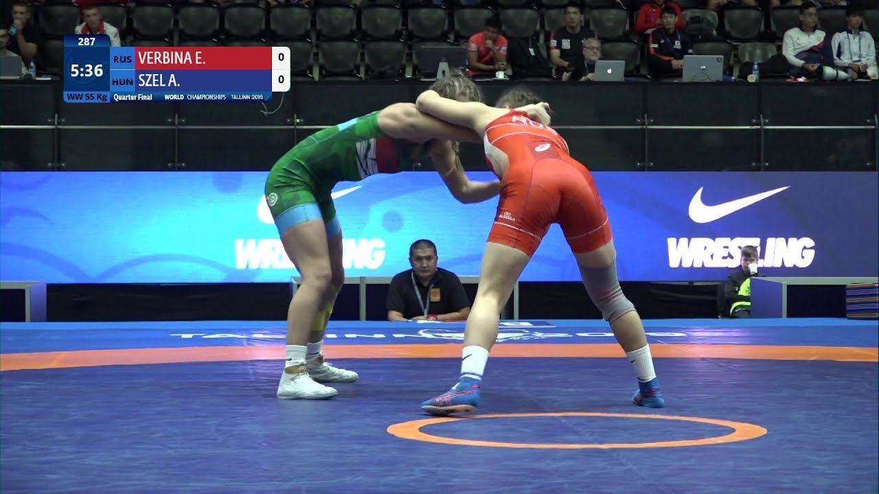 1/4 WW - 55 kg: E. VERBINA (RUS) v. A. SZEL (HUN)