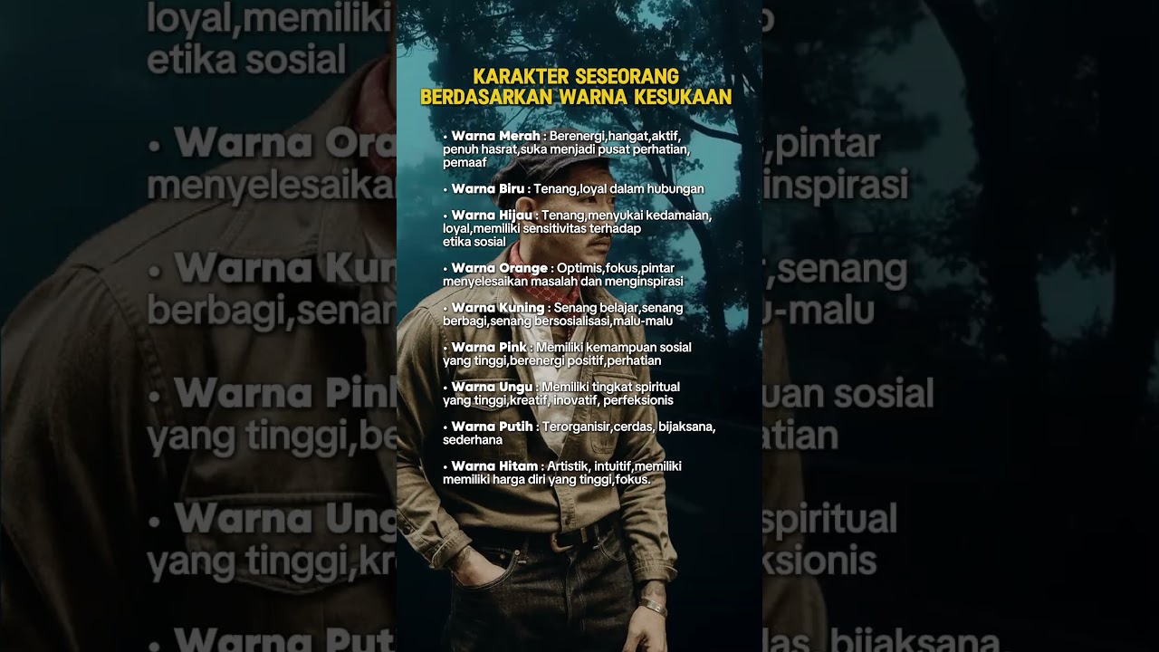 Membaca karakter seseorang dari warna kesukaaan#psikologi #inspiration #motivasi