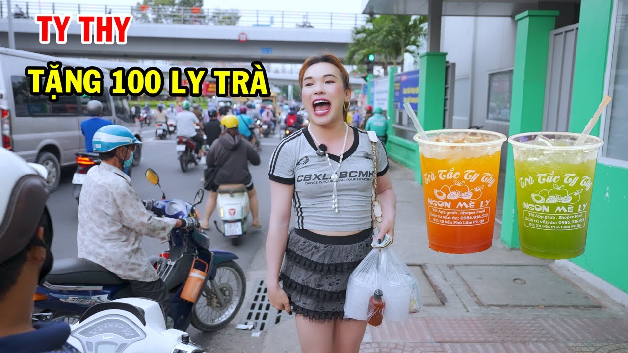 Ty Thy chơi lớn tặng 100 ly tr&agrave; tắc nếu b&aacute;n được 1000 ly - Ty Thy Vlog Gỏi đu đủ