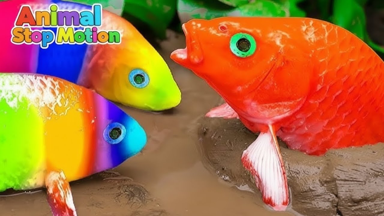 Fish Feeding ASMR Stop Motion | Funny Sea Fish Cartoon Stop Motion