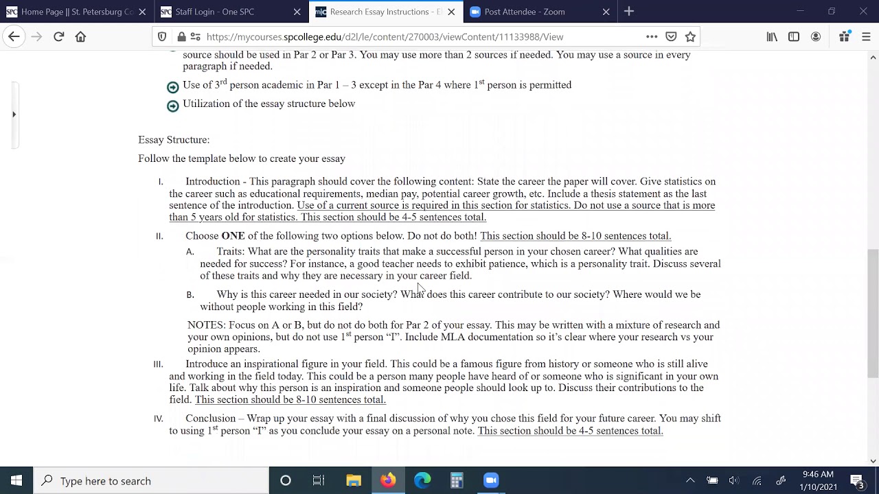 Mod I - Career Research Essay Overview