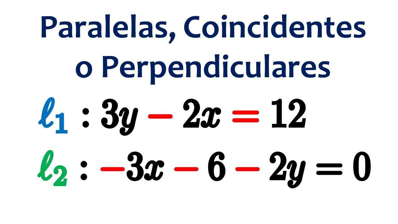 Cómo saber si dos rectas son paralelas, perpendiculares o coincidentes | Ejercicio resuelto