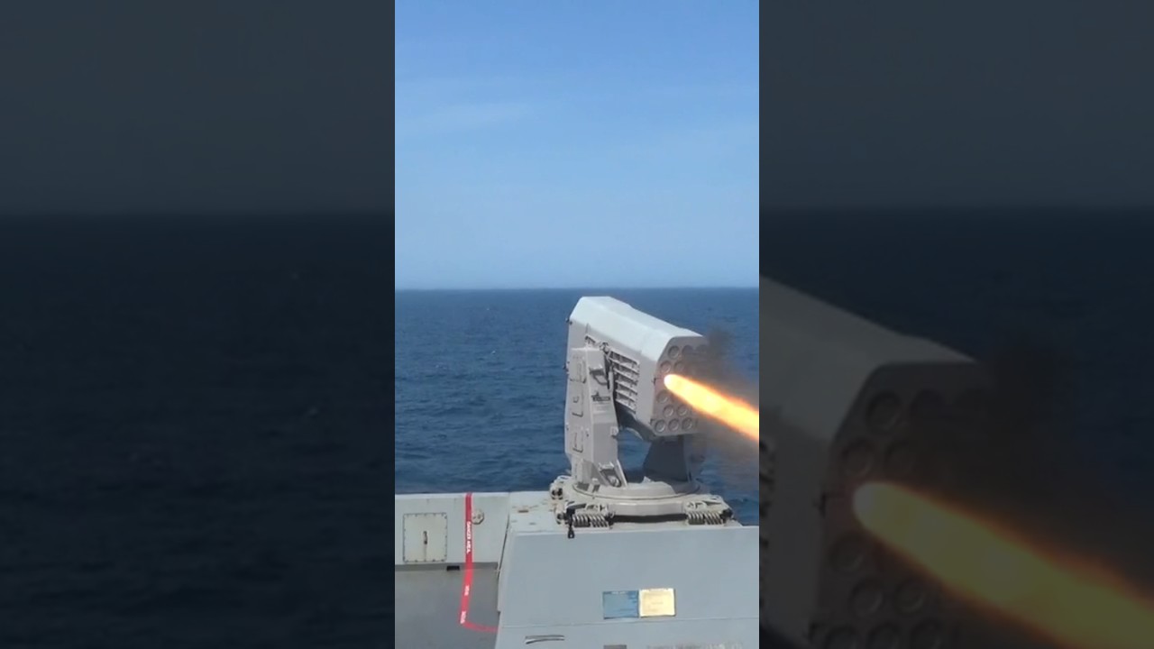 USS Tripoli Launches a rolling airframe missile #military #shorts #missile #army