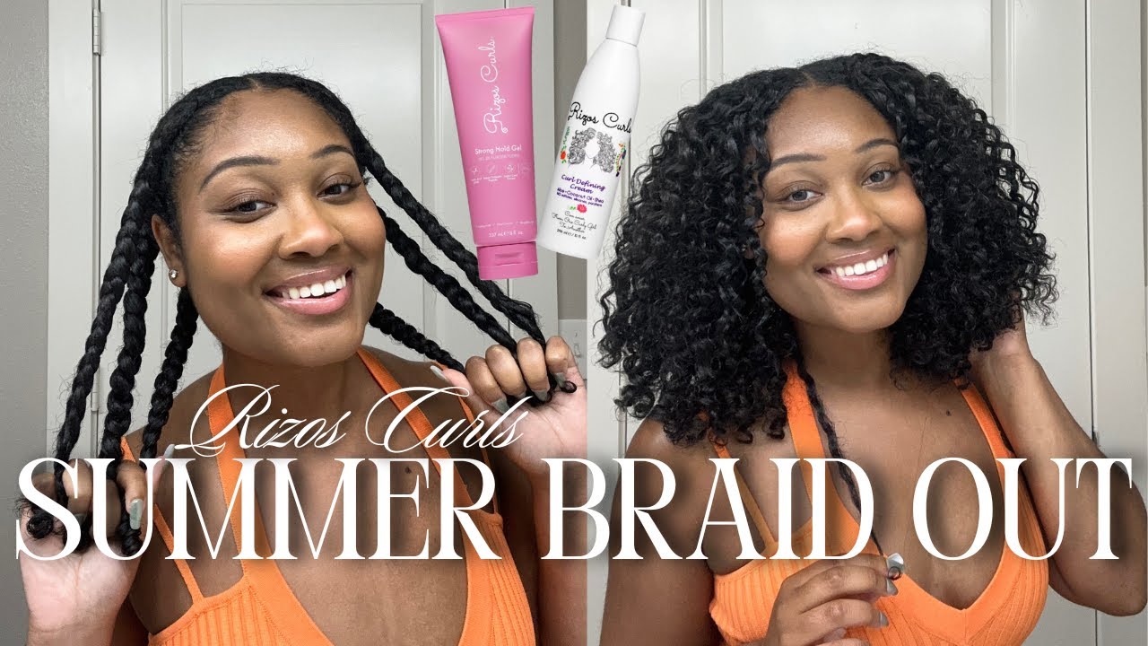 Summer Braid Out | Rizos Curls Strong Hold Gel + Curl Cream | Full Tutorial &Demo