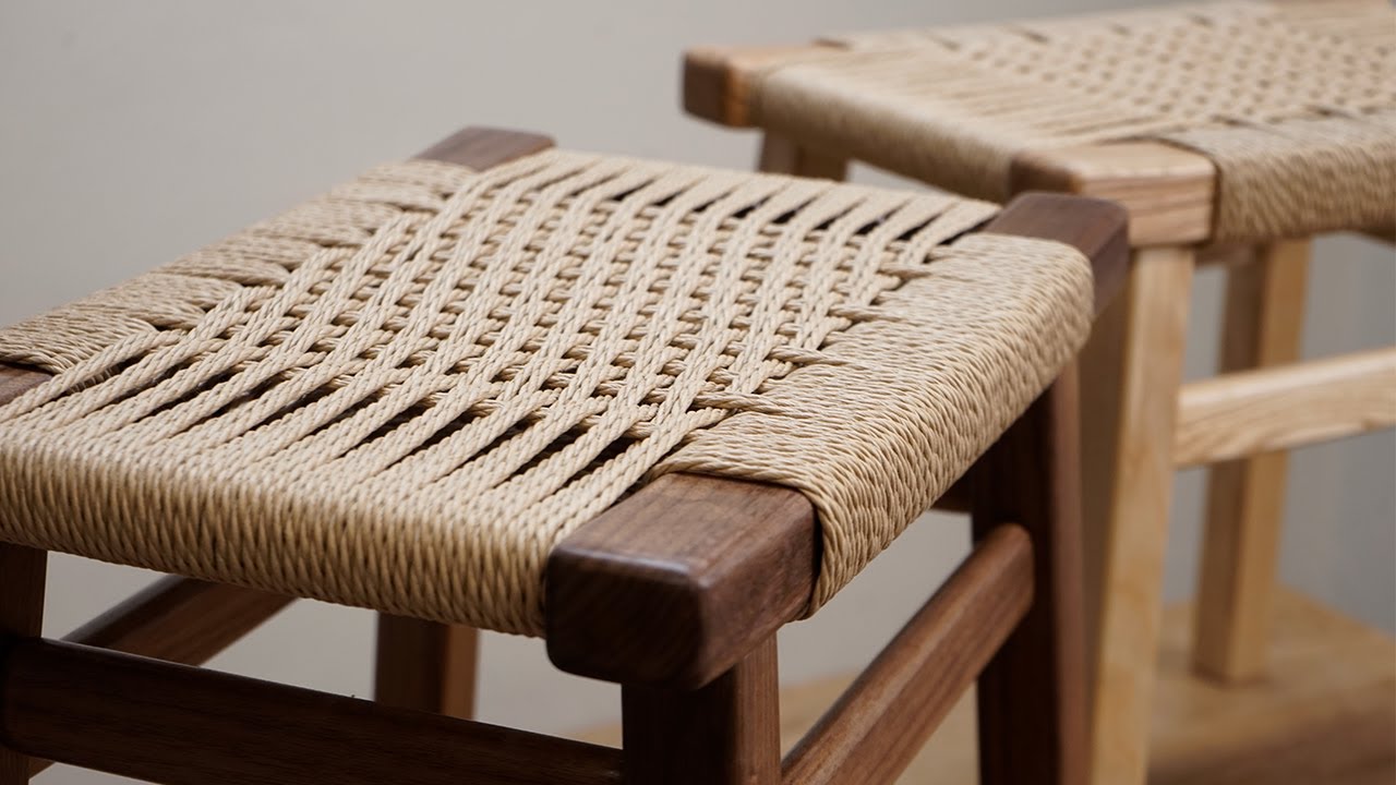 ทำเก้าอี้ไม้ ถักเชือก [Making a Danish cord stool]