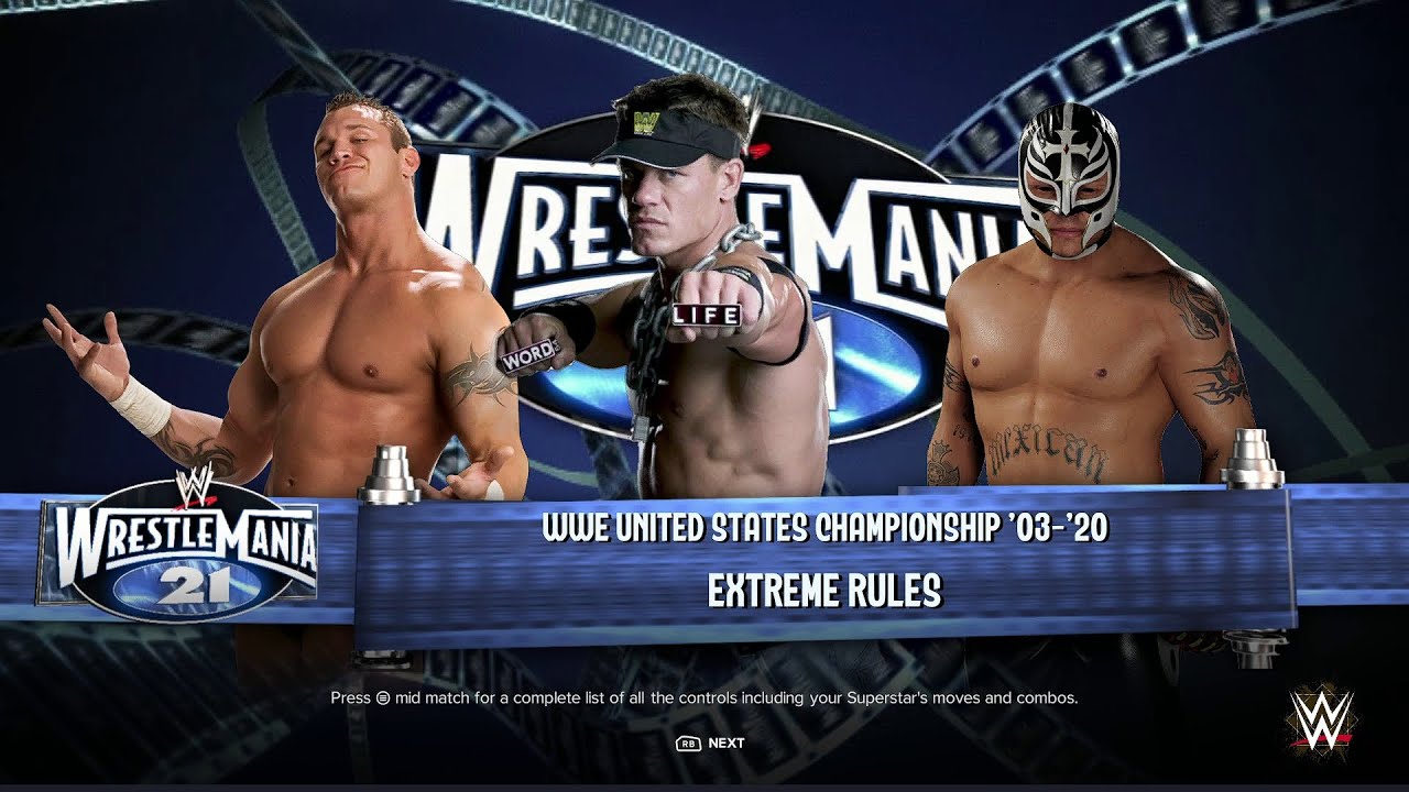 WWE 2K24 - Randy Orton vs. John Cena vs. Rey Mysterio - Extreme Rules Triple Threat WWE  US Title