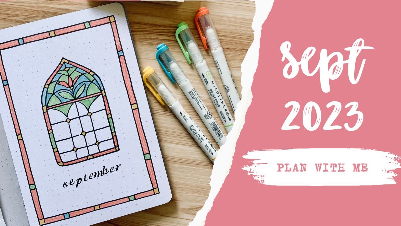 Stained Glass Magical Bujo Cover | September 2023 Bullet Journal Setup | Sept 2023 PLAN WITH ME