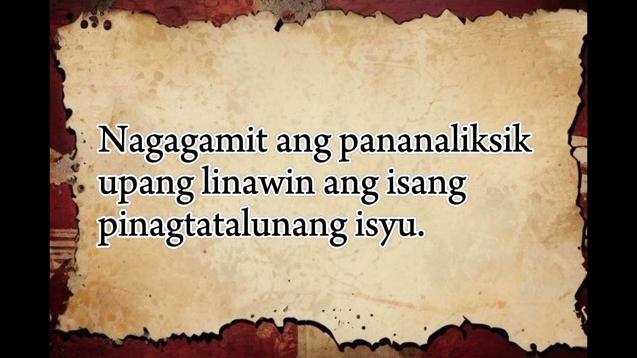ANG PANANALIKSIK (PAGBASA AT PAGSUSURI BAITANG 11)