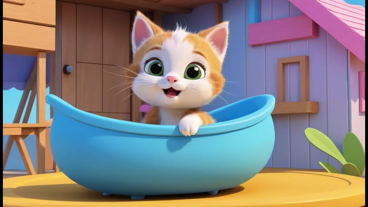 Маленький котенок исследует плавучий кора
