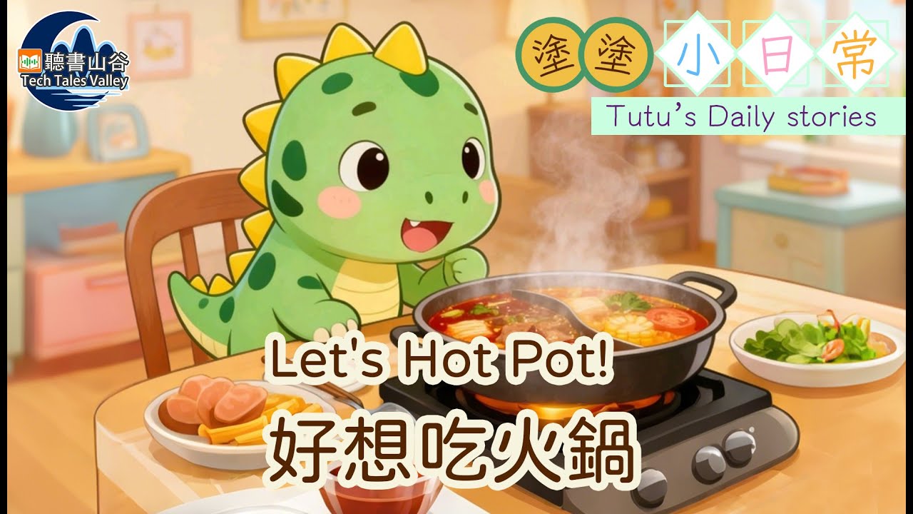 【原創中英兒童故事 | 互助互利打邊爐】Let's Hot Pot!-好想吃火鍋 #幼兒睡前故事有聲書 #聽故事學英文 #聽故事學中文 #bedtimestories