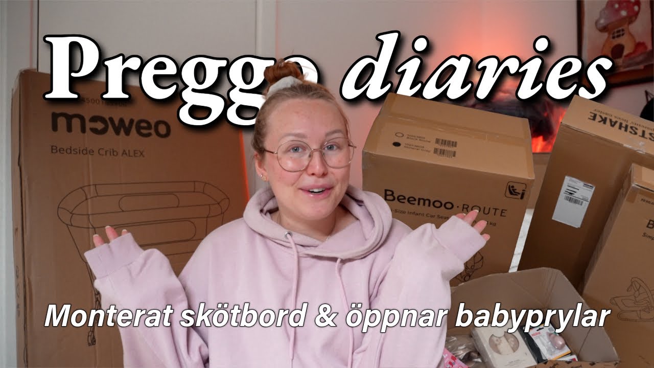 Monterar skötbord & öppnar babyprylar 🧸💕 gravid i vecka 31 ✨