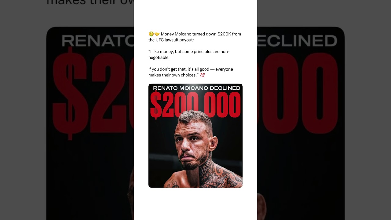 Moicano TURNED DOWN $200K from UFC lawsuit 😳🤑