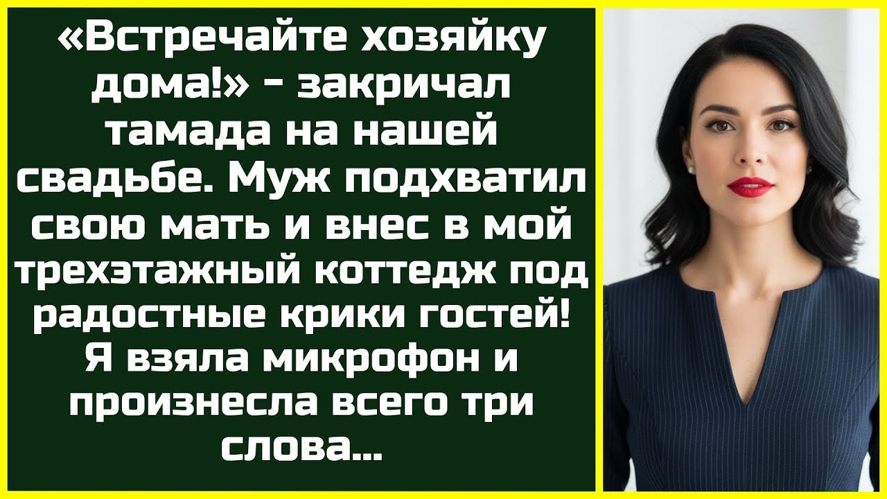 «ВСТРЕЧАЙТЕ ХОЗЯЙКУ!» — Тамада крикнул, и жених внёс в МОЙ дом свою МАТЬ.