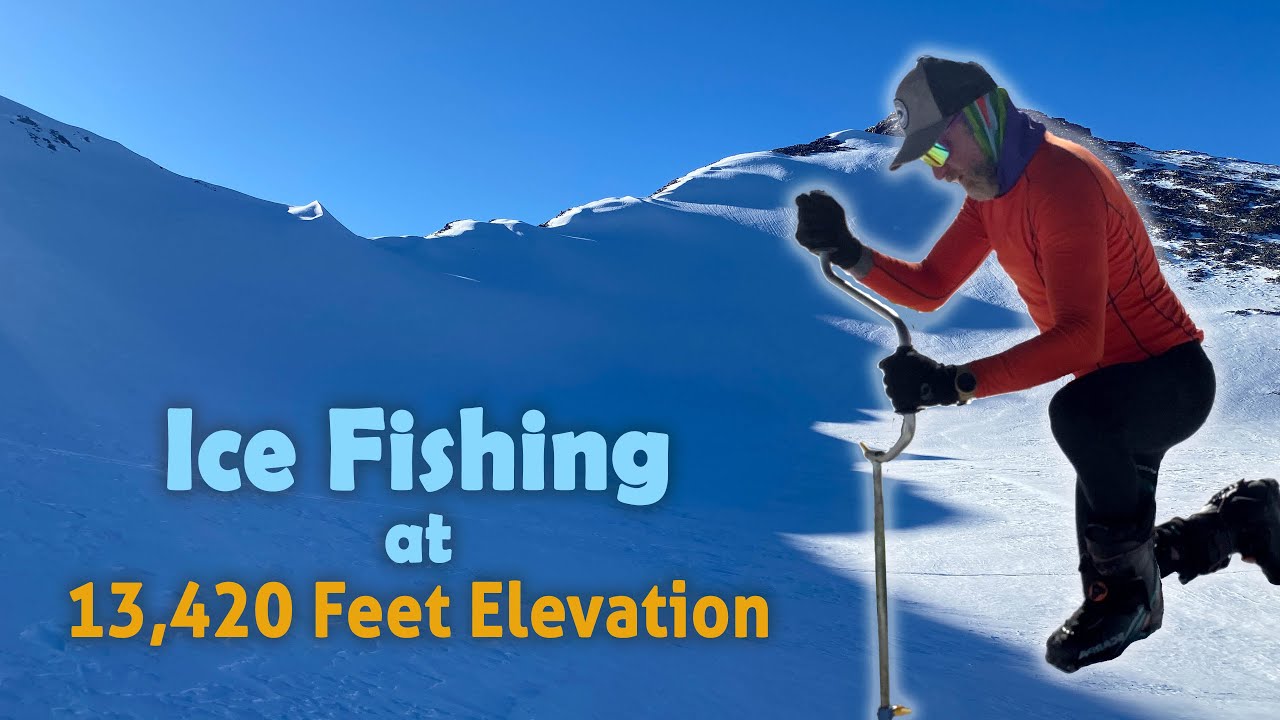 Ice fishing the highest lake in North America