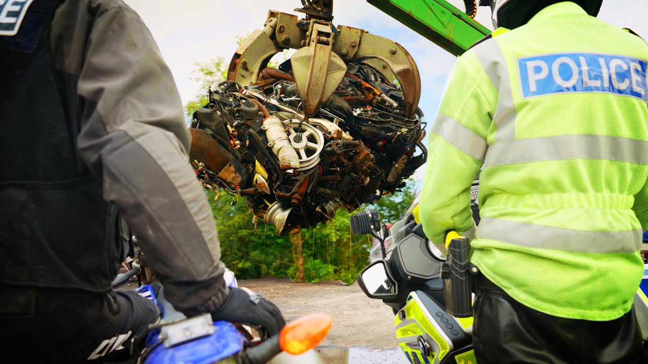 SEIZED bikes get dropped in the crusher  |  If you ride in Durham illegally, this is what happens