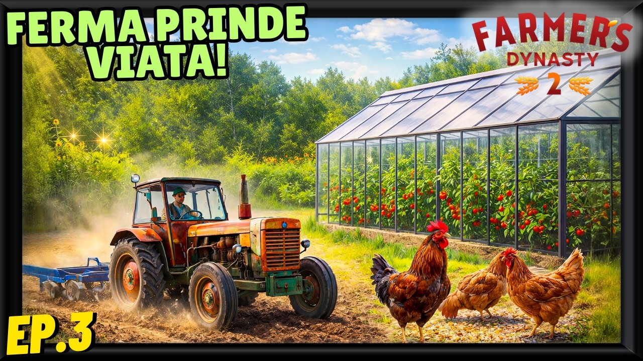 Farmers Dynasty 2 EP.3 – Ferma Prinde Viață! Primele Găini și Prima Recoltă în Seră