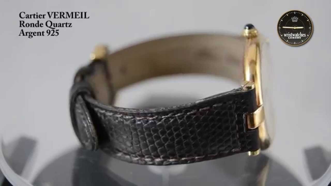 Must de Cartier VERMEIL Ronde ARGENT 925 man watch