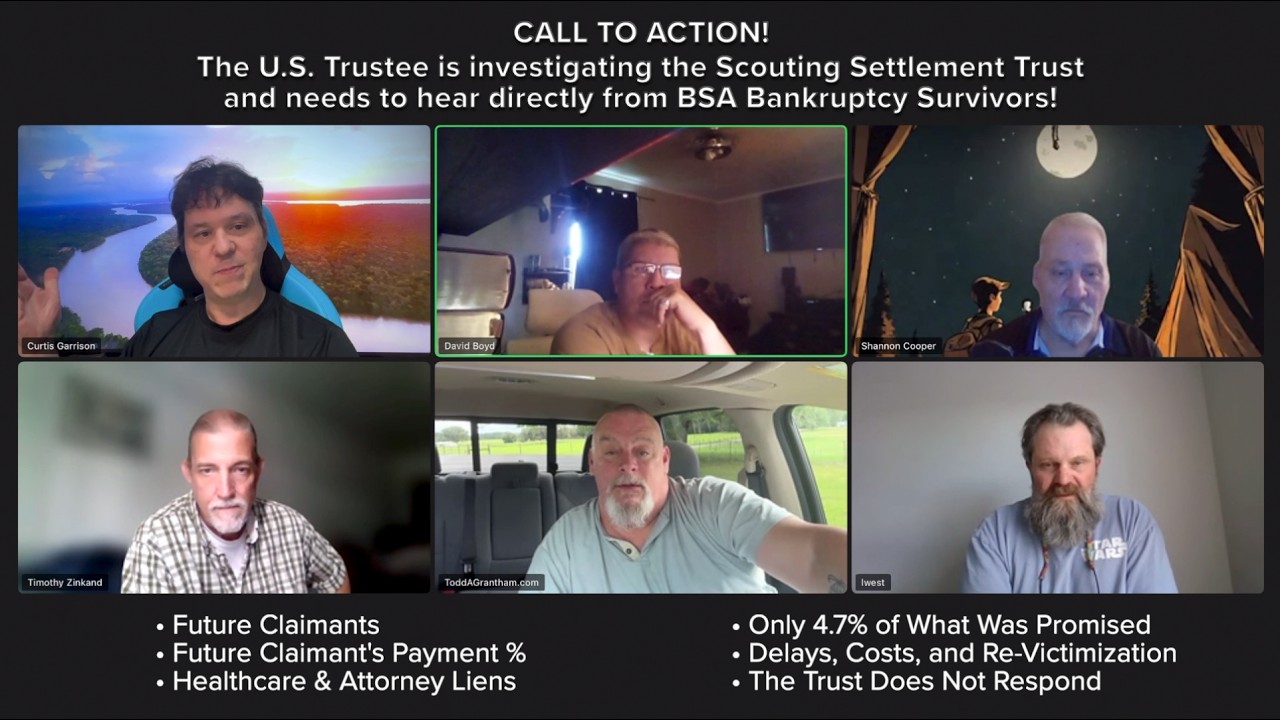 BSA Bankruptcy Update with six BSA Survivors/Bankruptcy Claimants Sharing Their Experiences - 6/9/26