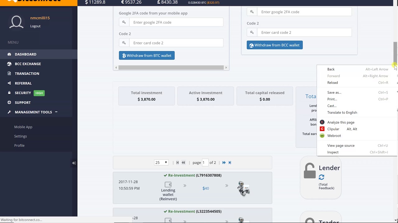 BitConnect Lending UPDATE $ BitNick $