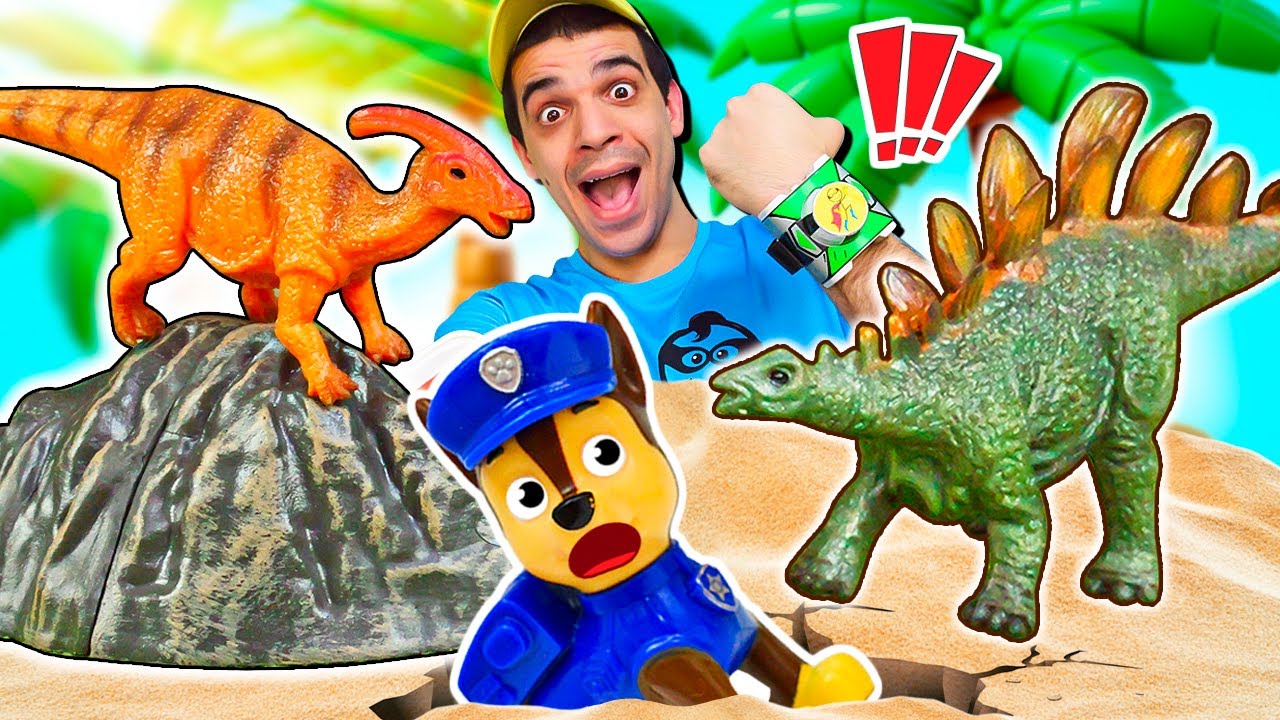 Pattuglia delle zampe costruisce un parco dei dinosauri e Helpman aiuta a decorarlo!