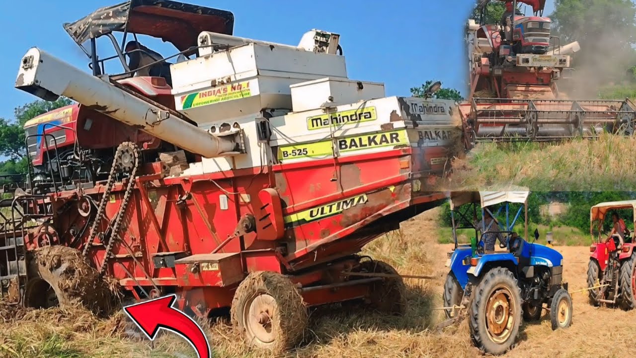 Mahindra Arjun Novo 605Di Combine Harvester | Daldal Mein Fas Gaya | New Holland 3510 ,Mahindra275Di