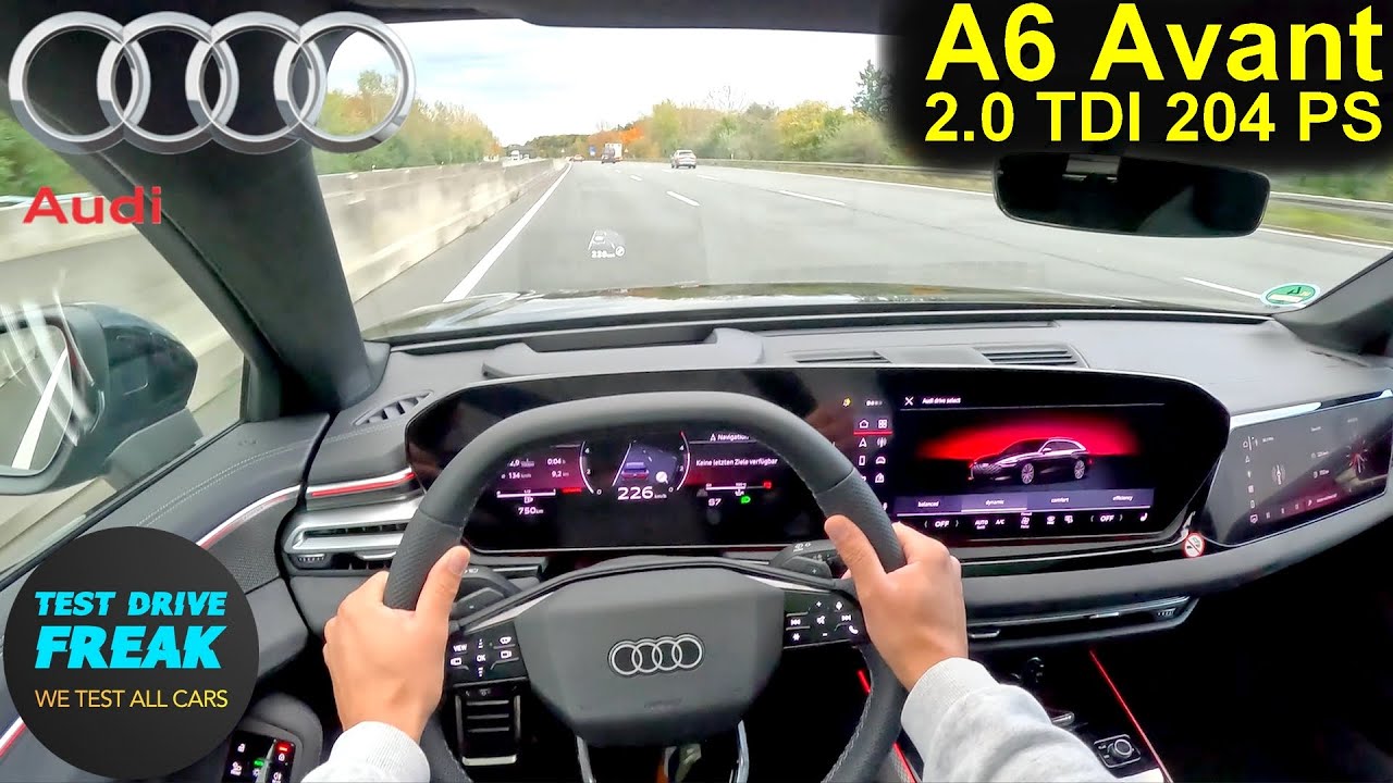 2025 Audi A6 Avant 2.0 TDI (204 PS) HIGHSPEED POV 🚗 Autobahn Drive | No Speed Limit | Diesel Power