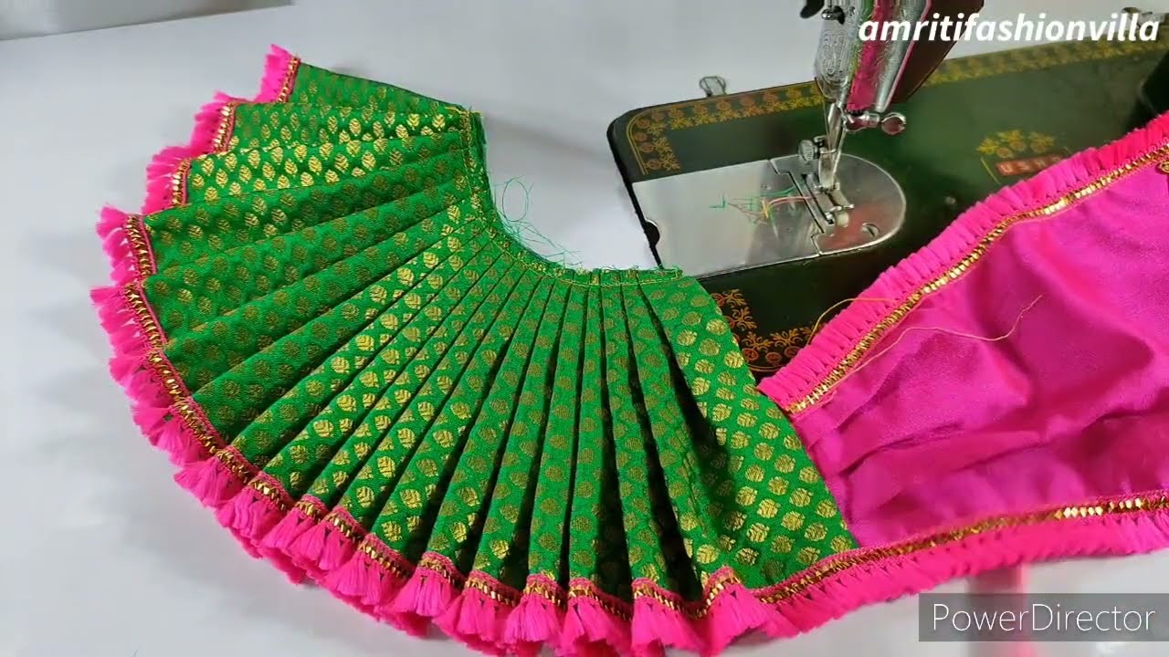 how to make lehnga saree for mata rani/maa durga/ maa laxmi || Navratri special mata rani dress (8