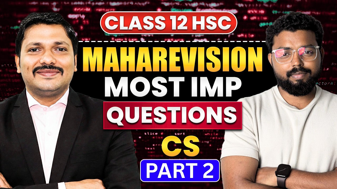 CS Paper 2 🔥 Most Important Questions | Class 12 HSC CS Maharevision 2026 💯 | Rahul Sir | Dinesh Sir