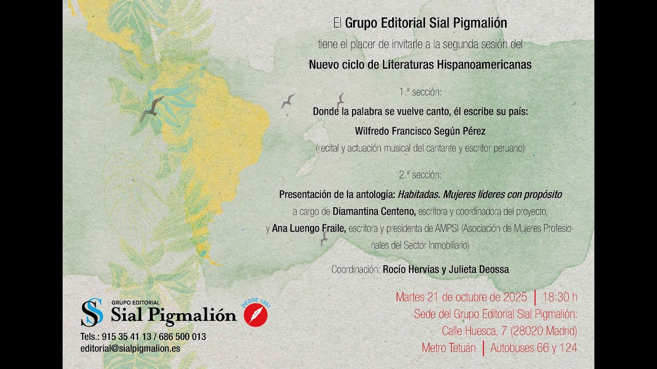 Sesión del ciclo literario “Literaturas Hispanoamericanas”. 21/10/2025