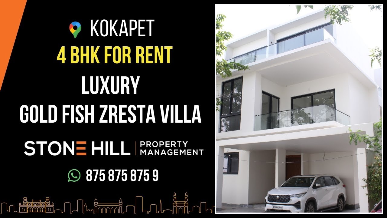 📢 Premium 4 BHK Villa for Rent – Gold Fish Zresta Villas, Kokapet